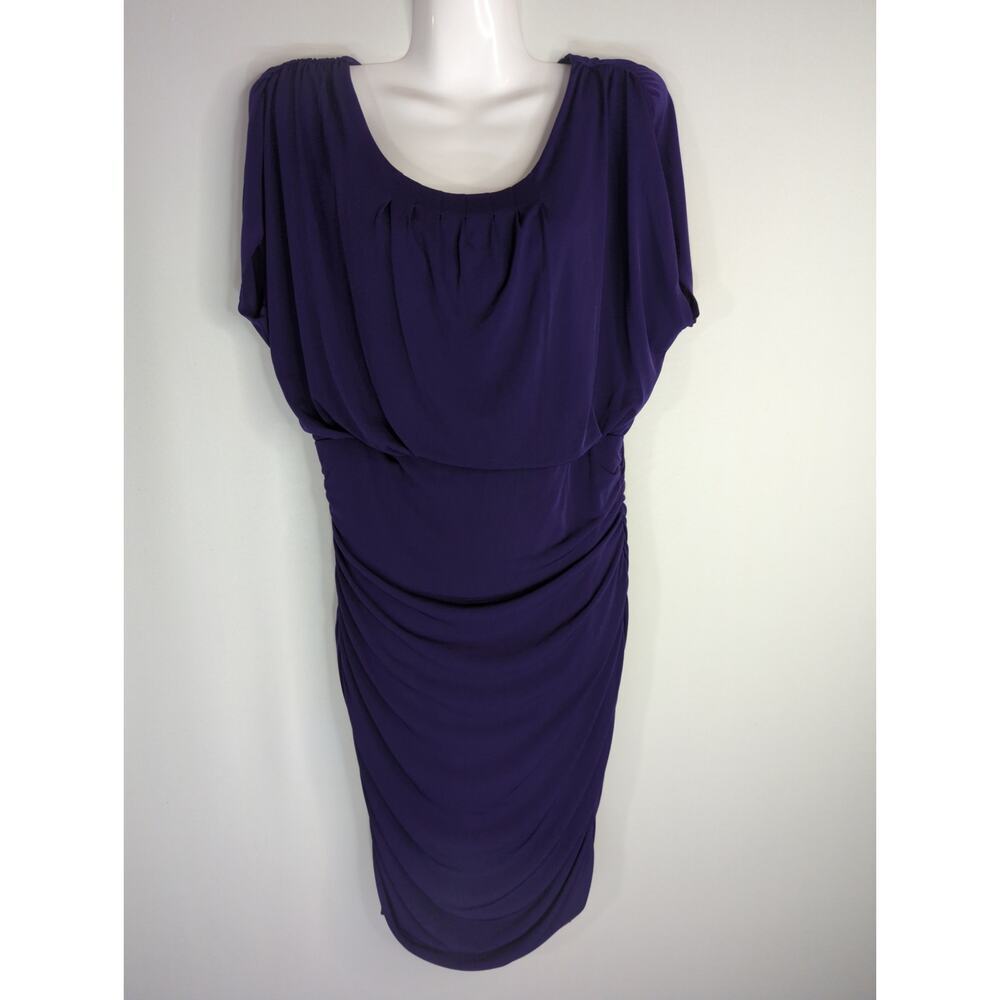 Carole Little Womens Ruched Dress Purple Size 12 NWOT Party Work Wedding Guest